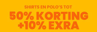 50% + 10% Extra korting op Shirts en Polo's bij Plutosport