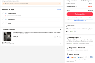 Móvil Realme GT 7 Pro Racing Edition 8 Elite IP69 impermeable 6,78 "AMOLED 120W 50.0MP por 420,41€