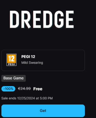 Dredge gratis via Epic Games