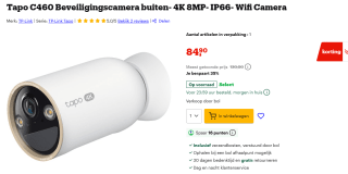 TP-Link Tapo C460 Kogel (vorm) IP-beveiligingscamera Buiten voor €84,90 bij Bol