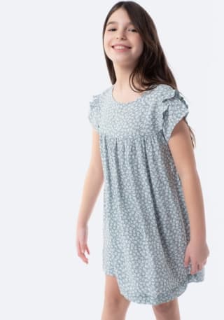 Vestido de viscosa amplio estampado de Niña TEX por 1€ varios colores
