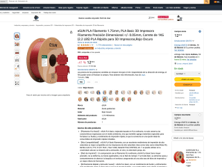 eSUN PLA Filamento 1.75mm Basic 3D por solo 12,99€