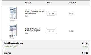Alle Oral-B mondverzorging 4 voor €10 bij Kruidvat