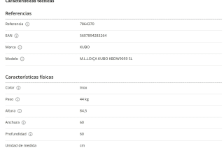 Lavavajillas KUBO KBDW9059 (12 Cubiertos - 60 cm - Inox) por 215,99€