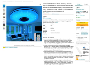 Lámpara de techo LED con música y mando a distancia inteligente con altavoz Bluetooth por 26,46€