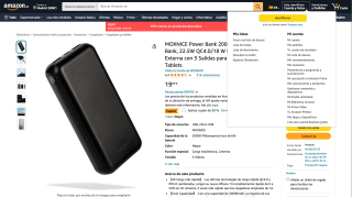 Power Bank MOXNICE 20000mAh USB C por 9,99€