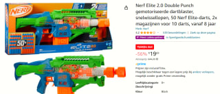 Nerf Elite 2.0 Double Punch - Blaster voor €19,69 bij Amazon