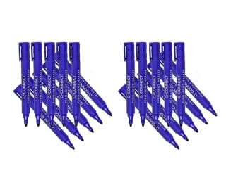 Q-Connect KF26046 Rotulador Marcador Permanente Azul caja de 10 piezas (Paquete de 2) 20 rotuladores en total por solo 1,14€