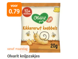 Olvarit knijpzakjes voor €0,79 bij de AH