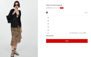 Falda fruncida de leopardo para Mujer por 9.99€