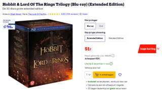 Hobbit & Lord Of The Rings Trilogy (Blu-ray) voor €51 bij Bol