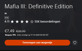Mafia III: Definitive Edition voor €7,49 in de Playstation Store