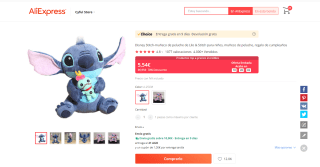 Disney Stitch-muñeco de peluche de Lilo & Stitch por 5,54€