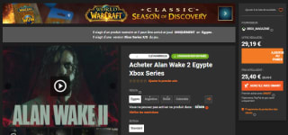 Alan Wake 2 sur Xbox Series XIS (Dématérialisé - Activation store Égypte) à 29,19€