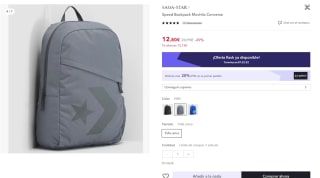 Mochilas marca Converse 20l por 10,24€