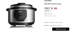 Olla Cecotec GM H Ovall de 8 L por 164.9€