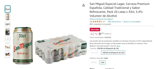 Pack 24 latas San Miguel Especial Lager por 9,58€