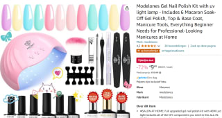 Modelones Uv-nagellakset, met uv-lamp, 48 W, 6 pastelkleuren, starter set voor €9,99 bij Amazon