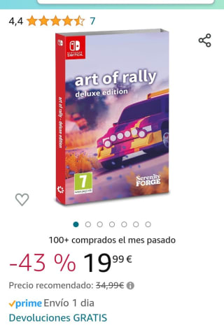 art of Rally Deluxe Edition Nintendo Switch por 19,99€.