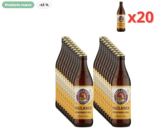 Pack: Paulaner Münchner Hell 4,9% pack 20x0,5 L por solo 14,99€