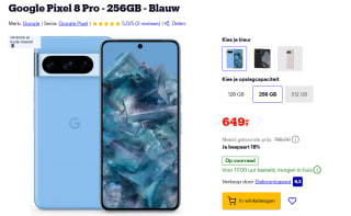 Google Pixel 8 Pro - 256GB - Blauw voor €649 bij Bol