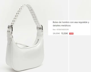 Bolso de hombro con asa regulable y detalles metálicos Iloa por 13.5€