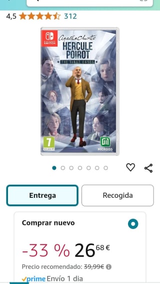 Agatha Christie. Hercule Poirot The First Cases Nintendo Switch por 26,68€.