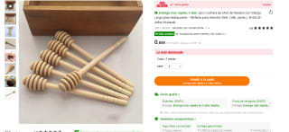 2pcs Cuchara de Miel de Madera con Mango Largo por solo 0,84€