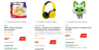 Tot 30% korting op diverse Pokémon items bij Bol