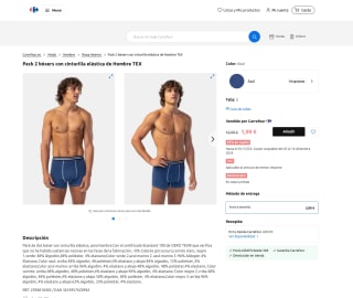 Pack 2 bóxers TEX por 1,99€ 25% en cupón + 3x2 a solo 1,99€ en Carrefour