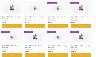 Bij aankoop van een Apple Gift Card,10% van je aankoopwaarde terug bij Startselect