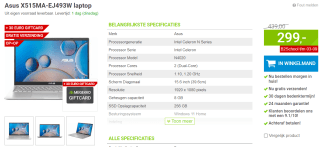 Asus X515MA-EJ493W laptop voor €299 bij Megekko