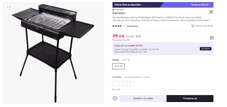 PerfectSteak 4250 Stand. Barbacoa Eléctrica de 2400 W, Parrilla de acero inoxidable, Soportes con Gran Superficie, 3 Niveles de altura y Panel cortavientos, Bandeja desmontable por 39.9€ (Cuenta Nueva 29.9€)