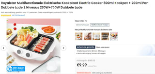Royalstar Multifunctionele Elektrische Kookplaat voor €9,99 bij Ochama