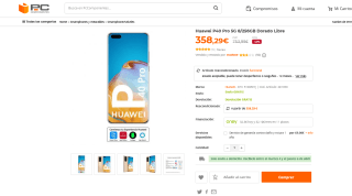 Huawei P40 Pro 5G 8/256GB Dorado Libre por 358,29€
