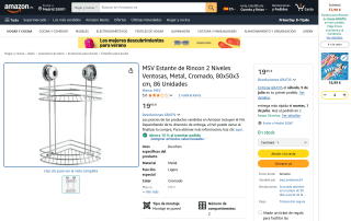 MSV estante de rincón 2 niveles por 19,95€