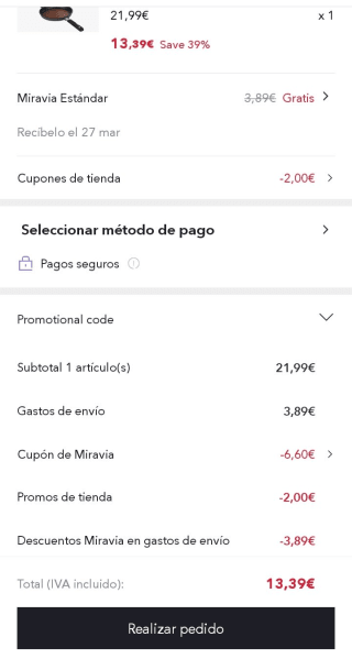 San Ignacio Asador Doble 26cm por 13,39€.