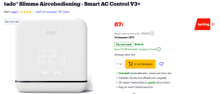 tado° Smart AC Control V3+ thermostaat WLAN Wit voor €87 bij Bol