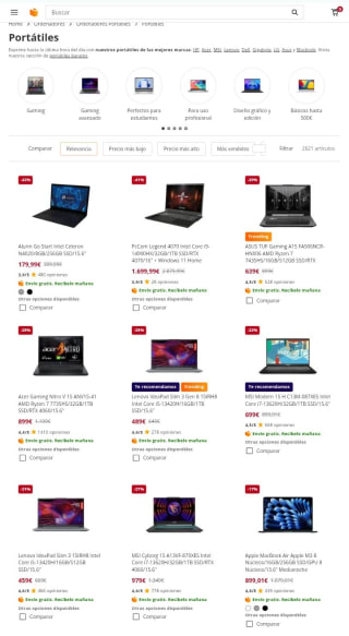 Ofertas Semanales en Portátiles desde PC Componentes.