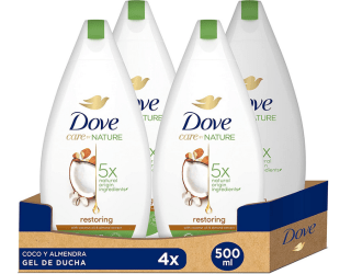Dove Gel de Ducha Restaurador con Aceite de Coco y Extracto de Almendras 4 unid. por 11,19€