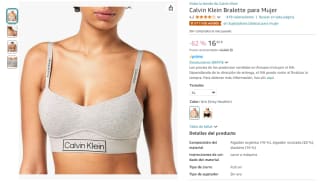 Calvin Klein sujetador deportivo por 16,45€