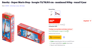 Smoby - Super Mario Step voor €31,89 bij Bol.com