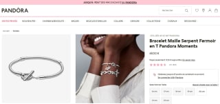 Bracelet Maille Serpent Fermoir en T Pandora Moments à 69€