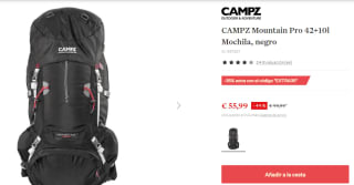 Mochila CAMPZ Mountain Pro 42+10l por 36.50€
