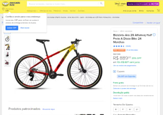 Bicicleta da Alfameq, modelo Half de Aro 29 - R$ 889,20