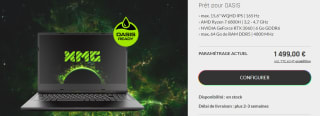 PC Portable 15.6" XMG CORE 15 à 1.499€