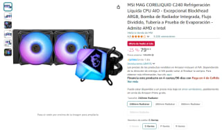 MSI MAG CORELIQUID C240 Refrigeración Líquida CPU AIO por 79,90€