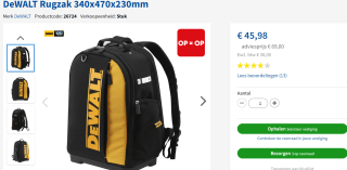 DeWALT gereedschap Rugzak voor €45,98 bij Toolsttion