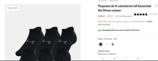 Pack de 6 calcetines UA Essential No Show unisex por 7.98€