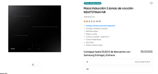 Samsung Placa inducción 3 zonas de cocción NZ63T3706A1/UR por 235,72€